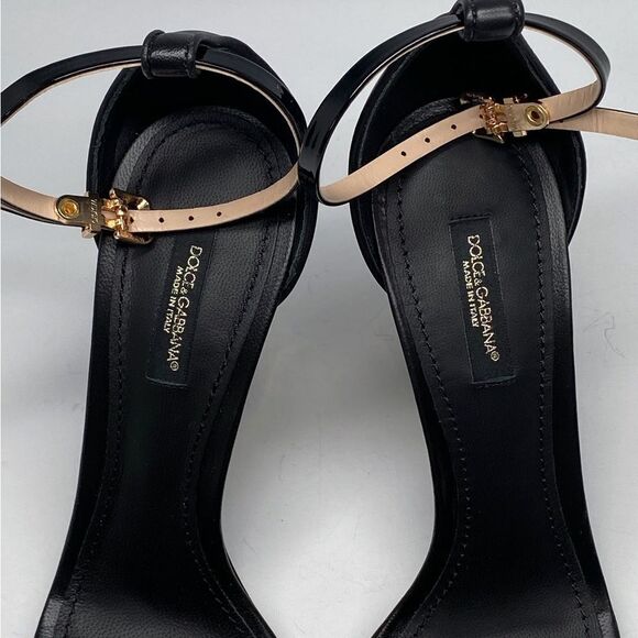 Dolce&Gabbana Sculpted-Heel Baroque DG Leather Sandals size 38 - Picture 10 of 14